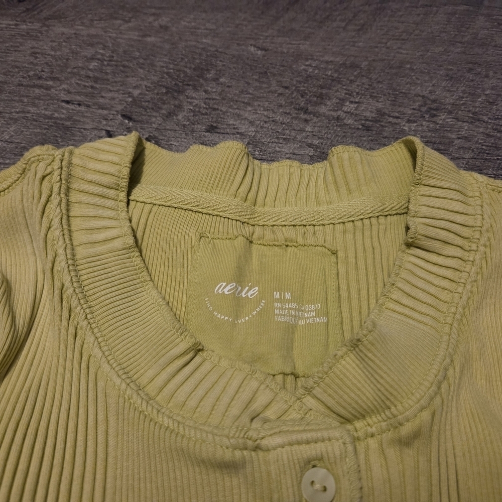 Aerie Yellow Ribbed Top - Picture 2 of 4